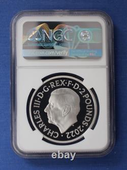 2022 Silver Proof 1oz £2 coin QEII Memorial NGC Graded PF70 with Case & COA