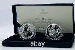 2022 Tudor Beasts Lion Of England Silver Proof & Reverse Frosted Two-Coin Set