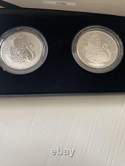 2022 Tudor Beasts Lion & Seymour Silver Proof & Reverse Frosted Two-Coin Set X2
