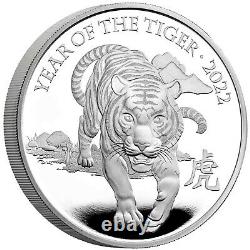2022 YEAR OF THE TIGER SILVER PROOF 1oz COIN LUNAR SERIES ROYALMINT BROCHURE COA