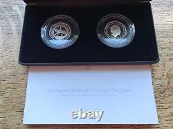 2022 platinum Jubilee 50p Silver proof two coin set, Royal Mint, Ltd 700