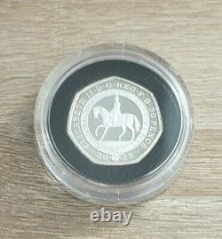 2022 platinum jubilee piedfort Silver proof 50p coin