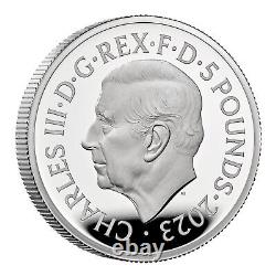 2023 Britannia 2 Oz Silver Proof Coin King Charles III Royal Mint Box with COA A