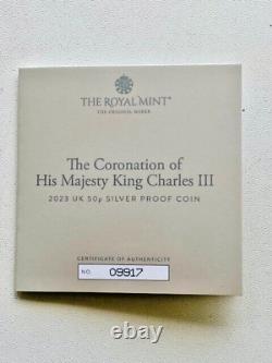 2023 Royal Mint Coronation of King Charles III UK 50p Silver Proof Coin Boxed