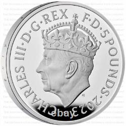 2023 Royal Mint King Charles Coronation Silver Proof £5 Five Pound Coin