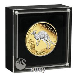 2024 Australia Kangaroo 2 oz Silver Reverse Gilded Proof Coin with 3000