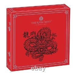 2024 Chinese New Lunar Year of Dragon 1 Oz Silver Proof Coin Royal Mint Box AAA