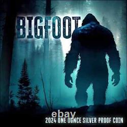 2024 Niue BIGFOOT Sasquatch 1 Troy Oz Silver Proof in OGP with Mintage of 750