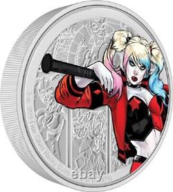 2024 Niue DC Villains Harley Quinn 3 oz Silver Colorized Proof Coin