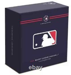 2024 Niue MLB Logo Baseball 5 oz Silver Colorized Proof Coin with Mintage of 200