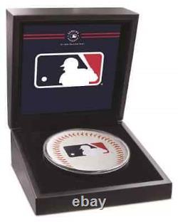 2024 Niue MLB Logo Baseball 5 oz Silver Colorized Proof Coin with Mintage of 200