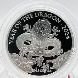 2024 Royal Mint Lunar Year Of The Dragon 1oz Silver Proof £2 Two Pounds Coin