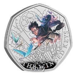 2024 Silver Proof Harry Potter The Winged Keys Coloured 50p Coin Fifty Pence