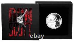 2024 Tuvalu Bon Scott 1 oz Silver Proof Coin with Color & MIntage of 5000