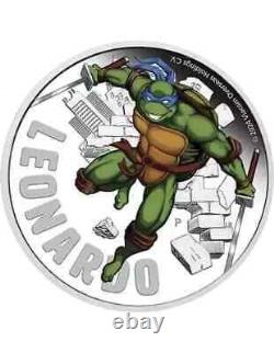 2024 Tuvalu Teenage Mutant Ninja Turtles Leonardo 1 oz Silver Colored Proof Coin