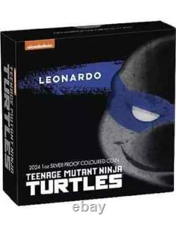 2024 Tuvalu Teenage Mutant Ninja Turtles Leonardo 1 oz Silver Colored Proof Coin