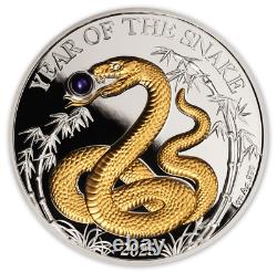 2025 Vanuatu Lunar Year of the Snake 1 oz Silver Proof Coin withPearl Insert