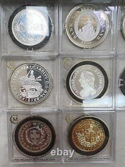 24 Silver Proof Coins Millionaires Collection. 12 Gold Plated. Collectors Case