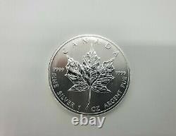 5 x 1oz Silver Canadian Maple Leaf Bullion Coin (Various Years) Mint Condition