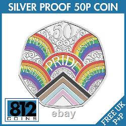 50 Years of Pride 2022 Silver Proof 50p LGBTQ+ Pride Queen Elizabeth II IN STOCK