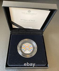 50 Years of Pride 2022 UK coloured 50p Piedfort Silver Proof coin boxed COA