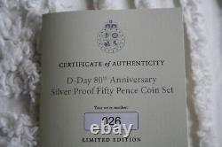 50PENCE SILVER PROOF 80th. D-DAY SET. LIMITED TO ONLY 450. AND A FIRST STRIKE ED