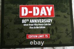 50PENCE SILVER PROOF 80th. D-DAY SET. LIMITED TO ONLY 450. AND A FIRST STRIKE ED