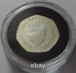 50p Coins King Charles III Coronation Silver Proof & GoldClad In Boxes With COAs