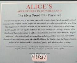 ALICE'S ADVENTURES IN WONDERLAND The Silver Proof Fifty Pence Set