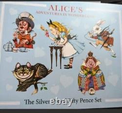 ALICE'S ADVENTURES IN WONDERLAND The Silver Proof Fifty Pence Set