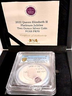 Alderney 2022 Silver Proof 2oz £5 coin Platinum Jubilee Of Queen Elizabeth PR70