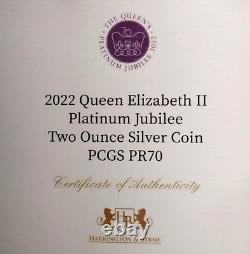 Alderney 2022 Silver Proof 2oz £5 coin Platinum Jubilee Of Queen Elizabeth PR70