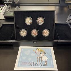 Alice's adventures in wonderland the silver proof fifty pence set (cwl3524)