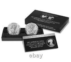 American Eagle 2021 One Ounce Silver Reverse Proof Two-Coin Set Designer 21XJ