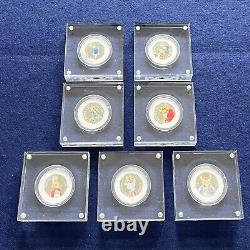 Beatrix Potter Job Lot X7 Silver Proof 50p Coins 2017 2018 Flopsy Bunny Etc New