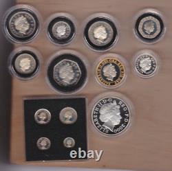 Boxed 2000 Royal Mint Silver Proof Set Of 13 Coins With Certificate/booklet