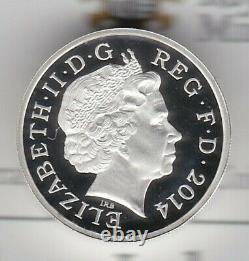 Boxed 2014 Royal Mint Northern Ireland Floral Piedfort Silver Proof £1 Coin