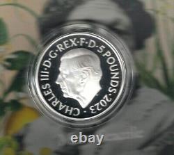 Boxed 2023 Charles III Mary Seacole Standard Silver Proof £5 Coin-mint