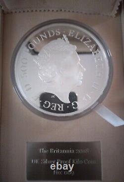 Britannia 2018 Silver Proof 1 Kilo Kg £500 Coin. Made by Royal Mint so CGT FREE