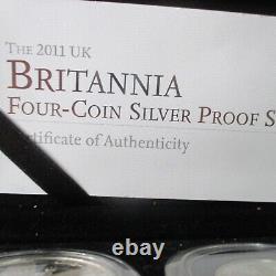 Brittania 2011 Four Coin Silver Proof Set Boxed