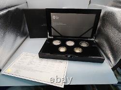 Cased Royal Mint 2015 United Kingdom Silver Proof Piedfort Coin Set With COA