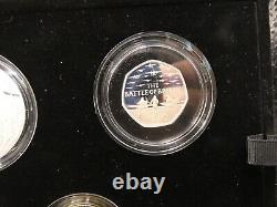 Cased Royal Mint 2015 United Kingdom Silver Proof Piedfort Coin Set With COA