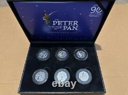 Celebrating 90 Years Of Peter Pan Silver Proof 50p Coin Set Fifty Pence COA0259