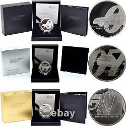 Coin Fine Silver 1oz Proof 007 James Bond Complete Set #1 # 2 #3 £2 BOX + COA
