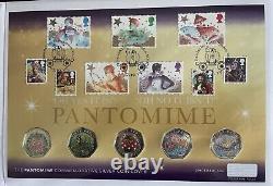 Coin Silver Proof Pantomime 50p Commemorative Cover 2019 5 Coins Guernsey