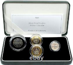 Coin Silver Proof Piedfort 2005 4 Coin set £2 £1 Samuel Johnsons 50p Box COA