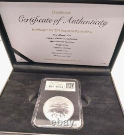 Datestamp UK 2019 Year Of The Pig 1oz silver Proof Coin Ltd Ed 188