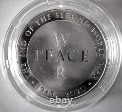 END WORLD WAR TWO. MAKING PEACE WW II. 2020 SILVER PROOF £5 COIN boxed & COA
