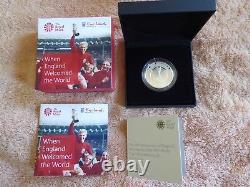 ENGLAND 1966 WORLD CUP SILVER PROOF £5 COIN 2016 in box with COA MINT
