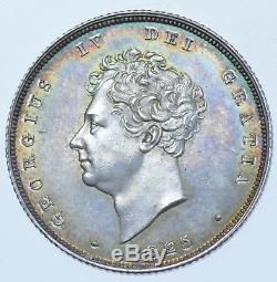 EXTREMELY RARE 1825 PROOF SHILLING, BRITISH SILVER COIN FROM GEORGE IV aFDC
